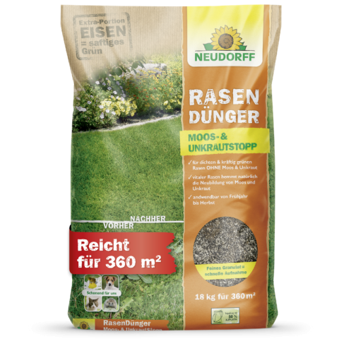 Rasendünger Moos- und Unkraut Stopp 18kg