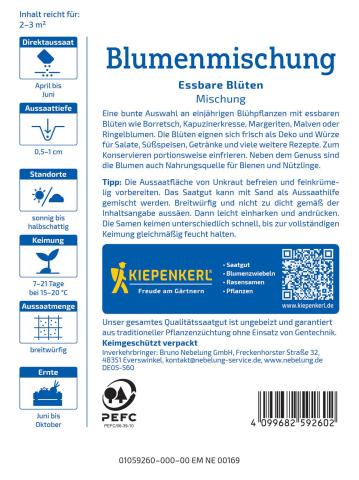 Essbare Blütenmischung für Beet & Balkon
